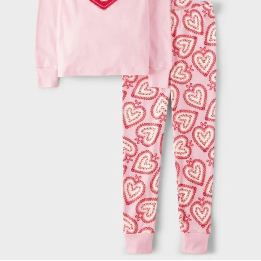 NWT Gymboree Girls Sweetheart Snug Fit 100% Cotton Pajamas - Gymmies - Pink